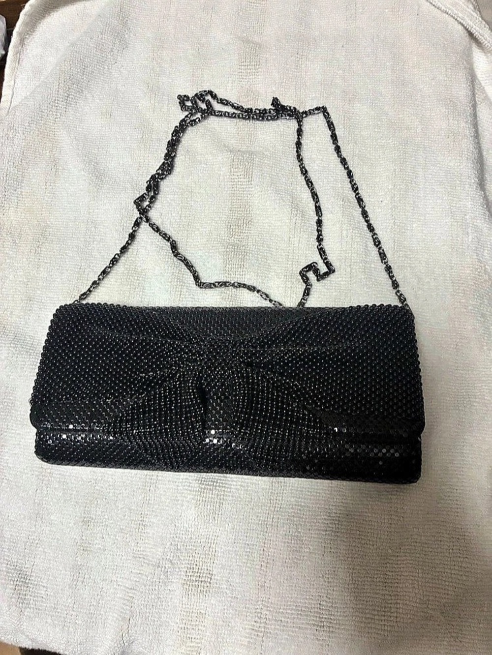 Jessica McClintock Black Chain Clutch Like New